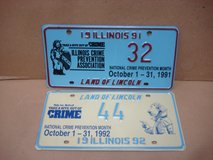 PAIR OF ILLINOIS NATIONALCRIME PREVENTION MONTH LICENSE PLATES in Fort Hood, Texas