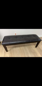 Black leather bench in Fort Polk, Louisiana