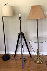 $15-$20 per Floor Lamp - Metal w/Shade - Ikea Lauters Tripod -OR- Vtg MCM Brass w/ Glass Table in Naperville, Illinois