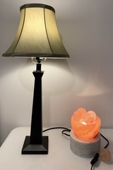 $10 Table Lamp - Wood base & Green Shade -OR- $15 Himalayan Salt Bowl Lamp - Marble Base in Naperville, Illinois