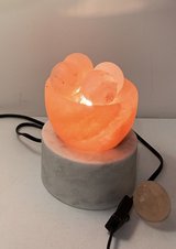Himalayan Salt Bowl Table Lamp with spheres & Marble Base in Chicago, Illinois