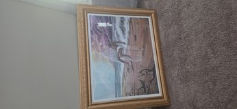 Large Framed "Footprints in the Sand" Art Print by Lester Kern – Gold Ornate Frame in Columbus, Georgia