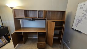 Desk with hutch and armoire in very good condition in Bolingbrook, Illinois