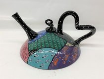 DECORATIVE CERAMIC TEAPOT - UNUSED - ZHAROPOLI SIGNED in Naperville, Illinois
