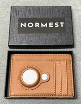 Normest AirTag Trackable Leather Slim Card Holder Wallet Saddle Brown in Aurora, Illinois
