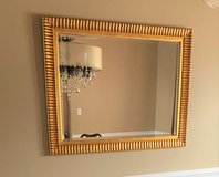 LARGE BEVELED GLASS MIRROR - GOLD COLOR FRAME - 48" x 38" in Batavia, Illinois