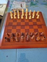 Chess and checkers pieces with board in Wiesbaden, GE