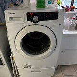 Front Load Samsung Washer + Storage Bin in Cherry Point, North Carolina