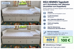 IKEA HEMNES Tagesbett – ausziehbar zum Doppelbett – inkl. Matratzen in Stuttgart, GE