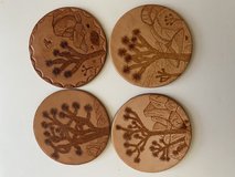 Fridge magnets pyrography on leather in 29 Palms, California
