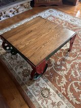 Authentic railroad cart made into a coffee table in Naperville, Illinois