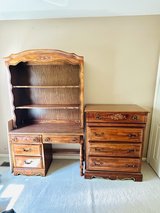 Gorgeous wood hutch and dresser with floral design in Quantico, Virginia