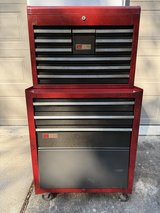 Rolling Craftsman 10 drawer Top Tool Box and lower 3 drawer unit w/ storage bin. in Cherry Point, North Carolina