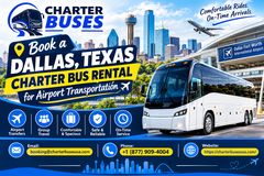 Book a Dallas, Texas Charter, Bus Rental for Airport Transportation in Miramar, California