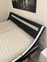 Black and white leatherette bed in Ramstein, Germany