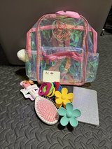 Clear bookbag with hair accessories in Perry, Georgia