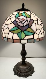Vintage Stained Glass Tiffany-Style Table Lamp 21"H - 3 way bulb included - Beauty in Westmont, Illinois