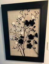Wall Art - 3D Floral Silhouette - 22.5" x 31.5"H Black frame - *EUC* in Naperville, Illinois