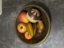 Wooden Bowl with artificial fruits in Ramstein, Germany