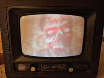 Haunted Halloween TV decor in Joliet, Illinois