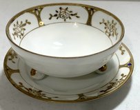 Antique Nippon Porcelain footed Sauce / Nut Bowl & Saucer Morimura Bros Japan *EUC* in Naperville, Illinois