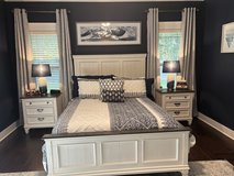 Allyson Park Wire Brushed White And Charcoal Panel Bedroom Set in Warner Robins, Georgia