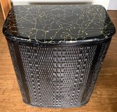 Vintage 50s MCM “Atomic Age” black wicker laundry Hamper in Bolingbrook, Illinois