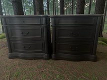 Huge Wynwood Nightstands Solid Wood Black Satin 3 Drawers 32x21x31 New in Kingwood, Texas