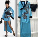 Women's / Teen Large 12-14 Dragon Geisha Dress - 2pc Halloween Costume in Joliet, Illinois