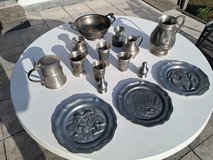 Vintage German 95% Pewter (Reinzinn) 15-Piece Estate Set in Spangdahlem, Germany