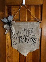Burlap Hanging Happy Halloween Banner in Aurora, Illinois