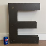 Vintage Neon Marquee Rustic Industrial Retro Gray Metal 3D Initial Letter E Sign 24" X Large in Westmont, Illinois