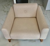 Bjorn Armchair with massive Oak frame and ecru fabric upholstery; Scandinavian design; recycled ... in Stuttgart, GE