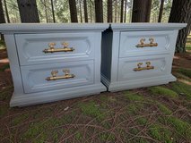 Large Thomasville Nightstands Solid Wood Lite Blue Satin 29x17x24 New in Kingwood, Texas