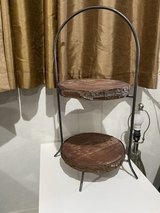 2-Tier Wood and Iron Display Stand in Okinawa, Japan
