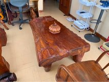 Thick Live Edge Center Table in Okinawa, Japan