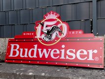 Budweiser illuminated sign in Ramstein, Germany