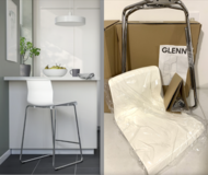 New! Ikea Glenn counter height Bar Stool - White Chair - Chrome Legs in Chicago, Illinois