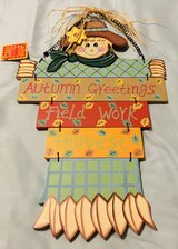 Autumn Scarecrow Decorations Farmhouse Fall Wooden Sign in Perry, Georgia