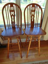 Two Oak Bar Height Chairs, Swivel in Sandwich, Illinois