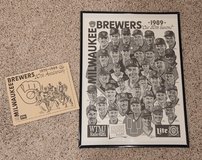 Rare 1989 Milwaukee Brewers 20th Anniversary Framed Poster & Booklet Set NOS in Brookfield, Wisconsin