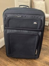 Navy Blue Samsonite softside Upright Suitcase in Houston, Texas