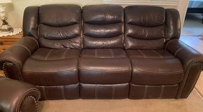 Faux Leather Brown Sofa in Warner Robins, Georgia