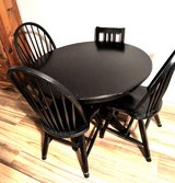 42" Round Wood Table with 4 Chairs Black in Fort Campbell, Kentucky