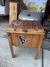 Texans wooden drink cooler in Houston, Texas