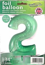 2 Foil Balloon Green in Lakenheath, UK