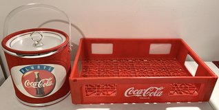Vintage Coca Cola Ice Bucket & Plastic Crate - Coke Memorabilia Set in Westmont, Illinois