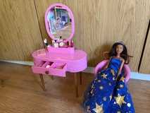 Barbie Vanity Dressing Table with Accessories & Doll in Ramstein, Germany