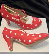 Red polka dot shoes in Conroe, Texas