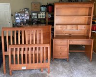 Kids Bedroom Set - Desk with Hutch, Dresser, Twin Size Bed Frame - In Great Condition in Naperville, Illinois